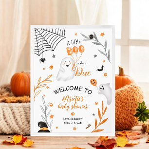 Poster Petit petit baby shower Boo Halloween bienvenue