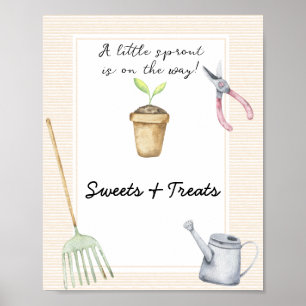 Poster Petit pousse - fête de bébé douceurs et friandises