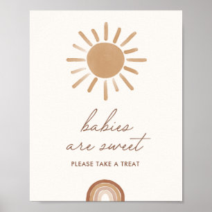 Poster Petit rayon de soleil Les bébés sont doux signe