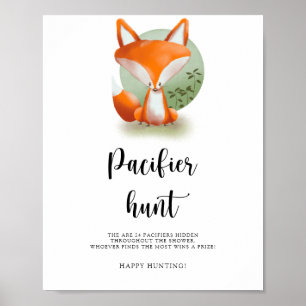 Poster Petit renardeau - Chasse à la tétine jeu de baby s