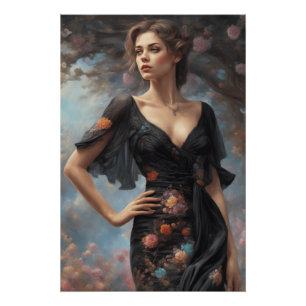 Poster Petit Robe Noire LBD Art AI Mode améliorée
