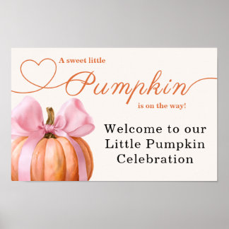 Poster Petit Ruban de Baby Shower Citrouille – Salem Roma