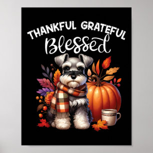 Poster Petit Schnauzer Chien Citrouille épice Happy Fall 