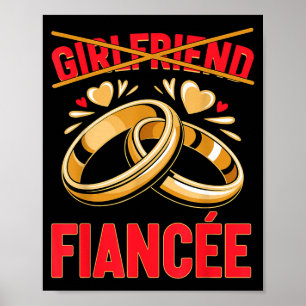 Poster Petite amie fiancée épouse mariée engagée fiançail