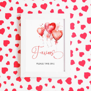Poster Petite amoureuse Rouge Valentine Aquarelle Favore