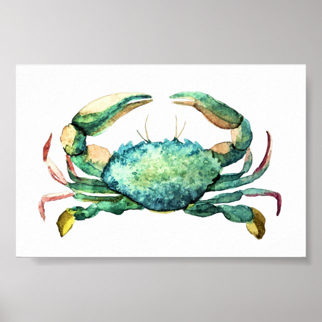 Poster Petite aquarelle de crâne bleu (Devant)