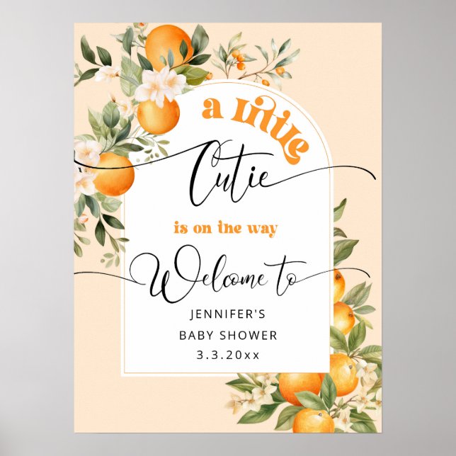 Poster Petite attention en chemin accueil baby shower (Devant)