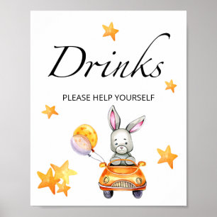 Poster Petite boisson lapin