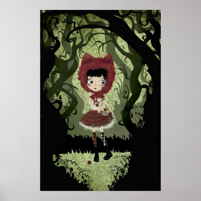 Poster Petite carte à col rouge (Devant)