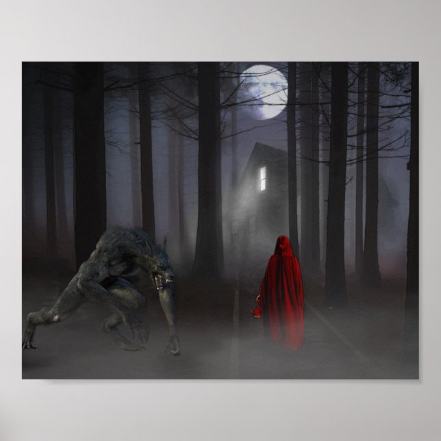 Poster Petite crève Rouge Chaperon d'équitation Werewolf (Devant)