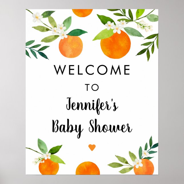 Poster Petite Cutie Verdure Baby shower Floral Accueil (Devant)