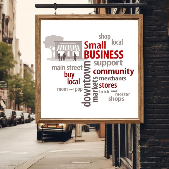 Poster Petite entreprise (Celebrate Small Business, shop your local community neighborhood businesses.)