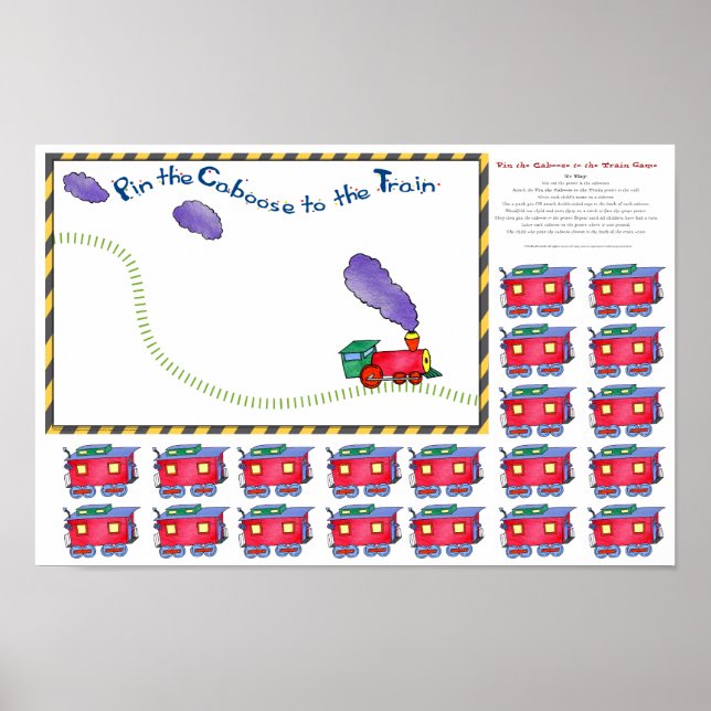 Poster Petite épingle de la Caboose au jeu de train (Devant)