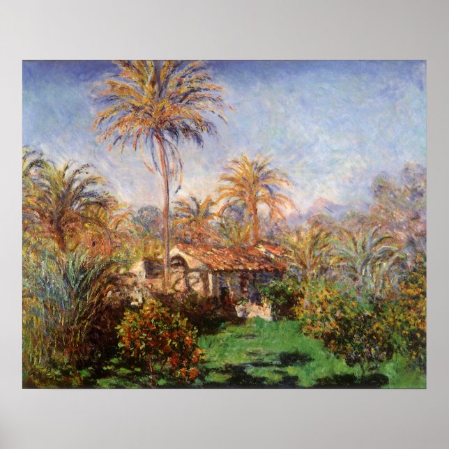 Poster Petite ferme rurale à Bordighera par Claude Monet (Devant)