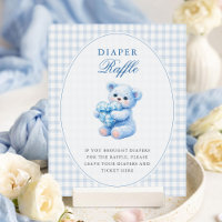 Petite Fête de Naissance Ourson en Vichy Bleu