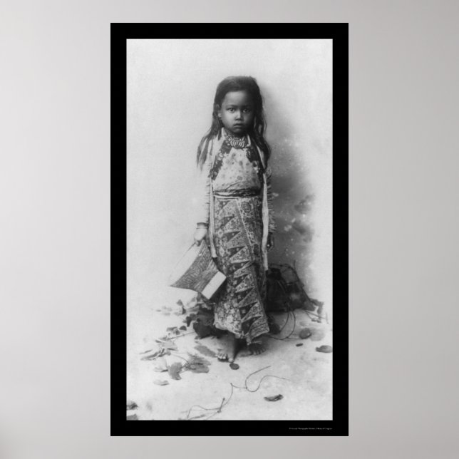 Poster Petite fille à Java, Indonésie 1898 (Devant)