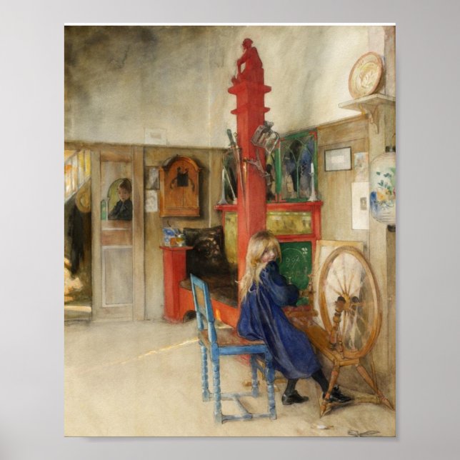 Poster Petite fille à roue tournante (Devant)