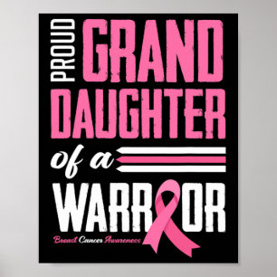 Poster Petite-Fille D'Un Guerrier Sensibilisation Au Canc