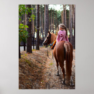Poster Petite Fille Équitation