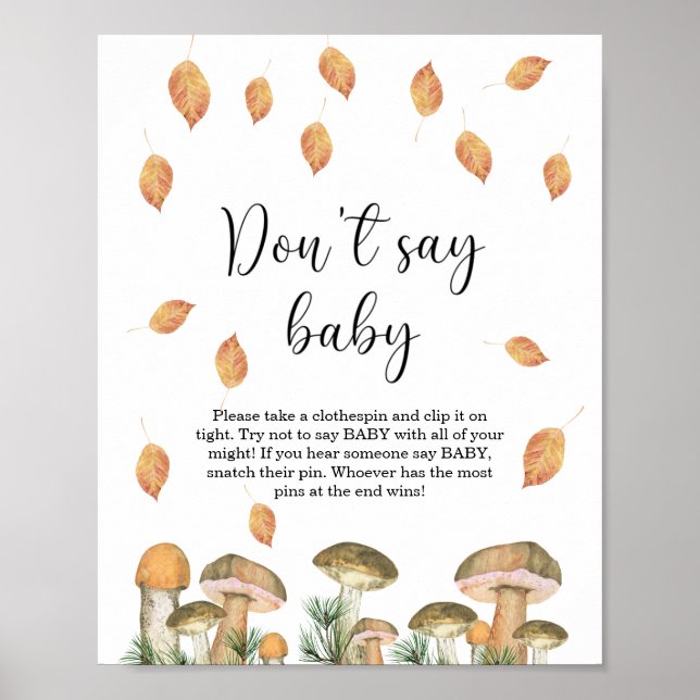 Poster Petite flore de champignons - Ne pas dire bébé (Devant)