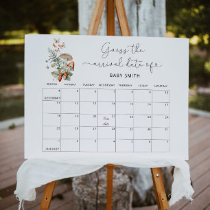 Poster Petite forêt d'automne de champignons Devinez la d