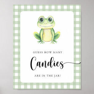 Poster Petite grenouille - devine combien de bonbons