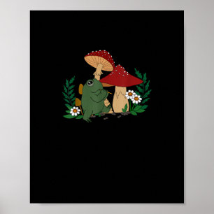 Poster Petite Grenouille Jouant de la Flûte Cottagecore G