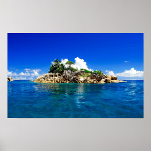 Poster Petite île tropicale Oasis