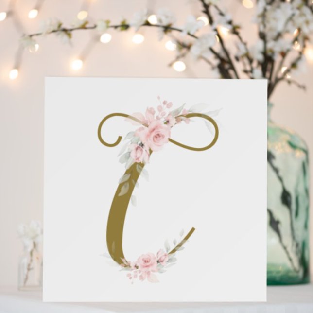 Poster Petite Mademoiselle Fleur Bébé douche initiale de  (Créateur téléchargé)