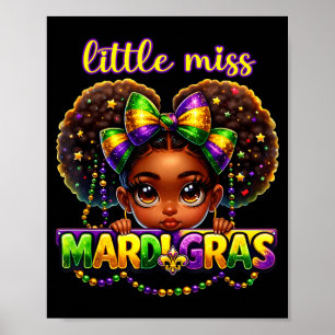 Poster Petite Mademoiselle Mardi Gras Chignon Fille Enfan