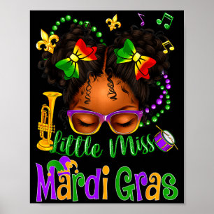 Poster Petite Mademoiselle Mardi Gras Nœud Filles Enfants