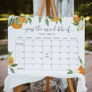 Poster Petite mignonne Devinez le calendrier Date d'échéa