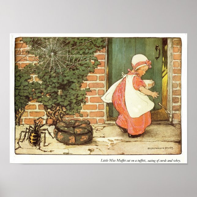 Poster Petite Miss Muffet Nurserme Rhyme Imprimer (Devant)