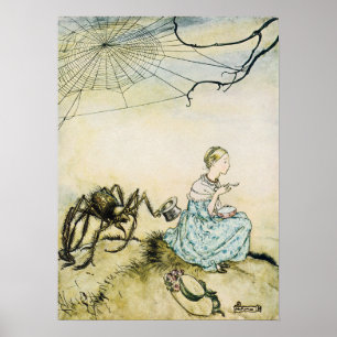 Poster Petite Miss Muffet Vintage par Arthur Rackham