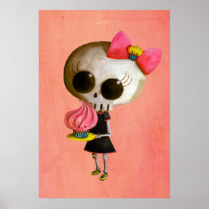 Poster Petite Mlle Death avec le petit gâteau