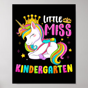 Poster Petite Mlle Kindergarten Retour À L'École Bonjour