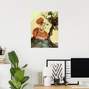 Poster Petite Muffet & Araignée, Mère l'Oie Vintage