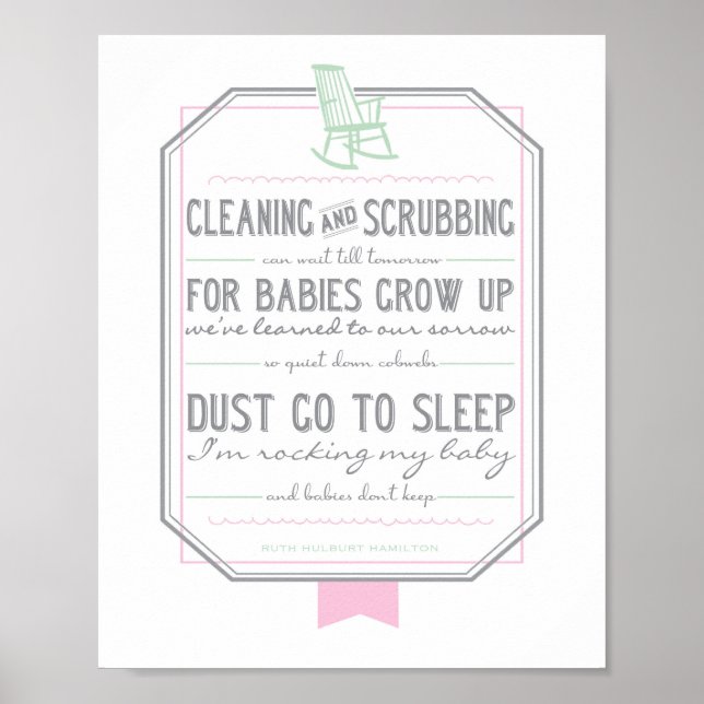 Poster Petite Nursery Wall Art | Les bébés ne gardent pas (Devant)