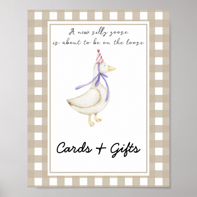 Poster Petite oie - cartes et cadeaux baby shower (Devant)