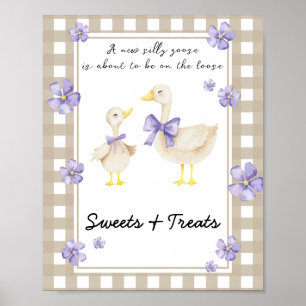 Poster Petite oie - sucreries et friandises baby shower