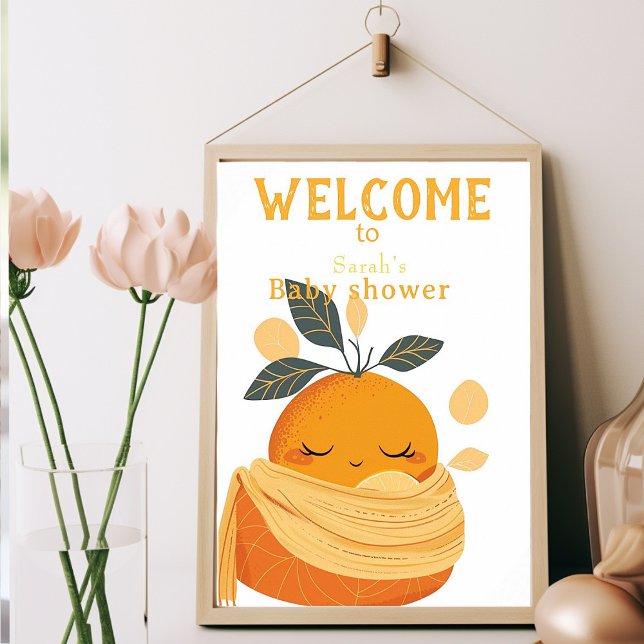 Poster Petite orange cuite sur le chemin Baby shower (Créateur téléchargé)