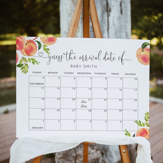 Poster Petite pêche Devinez l'échéance Calendrier Date Po (Créateur téléchargé)