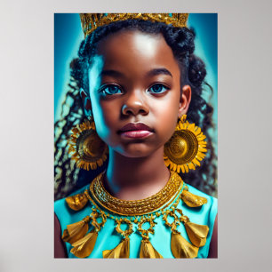 Poster Petite princesse africaine, Hérite du mois de l'hi