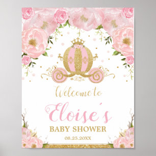 Poster Petite Princesse Carrie Blush Rose Floral Bienvenu