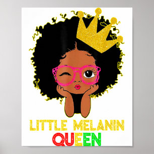 Poster Petite Reine de Mélanine Enfants Filles Cute Histo