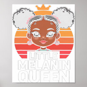 Poster Petite Reine de Mélanine Fille Africaine Mois d'Hi