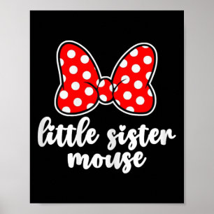 Poster Petite soeur souris à noeud pour enfants Vacances