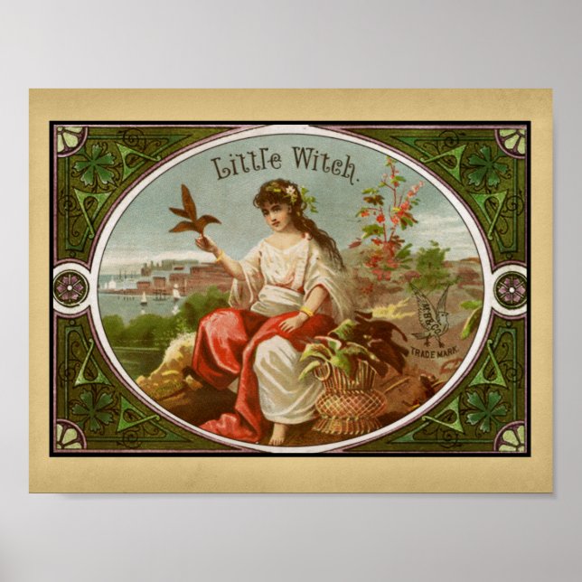 Poster Petite sorcière boîte Vintage de cigare (Devant)