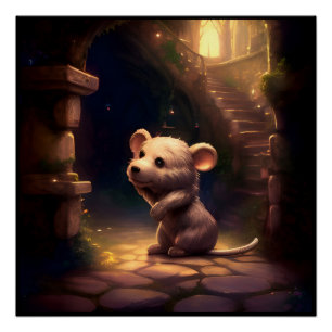Poster Petite souris adorable