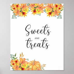 Poster petites douceurs et friandises baby shower citroui